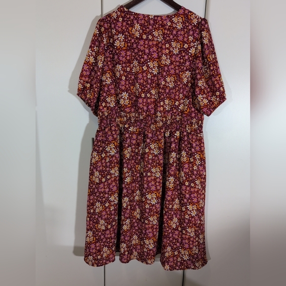 Draper James RSVP women’s 3/4 sleeves smocked pockets pomegranate dress size 1X - Picture 6 of 12